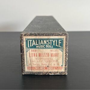 Paramount ItalianStyle Piano Music Roll Luna Mezzo Mare 869 Italian Book Co RARE